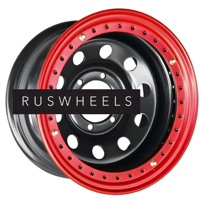 Диски Off-Road Wheels 10x16/6x139,7 ET-44 D110 Тойота Ниссан с бедлоком (красный) Черный